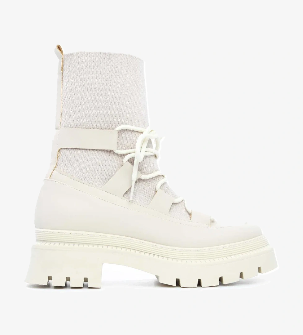 Tamer Tanca Kadın Tekstil & Vegan Ekru Günlük Bot - Görsel 1