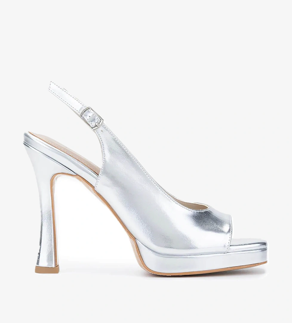 Tamer Tanca Kadın Vegan Lame Topuklu Ayakkabı - Görsel 1