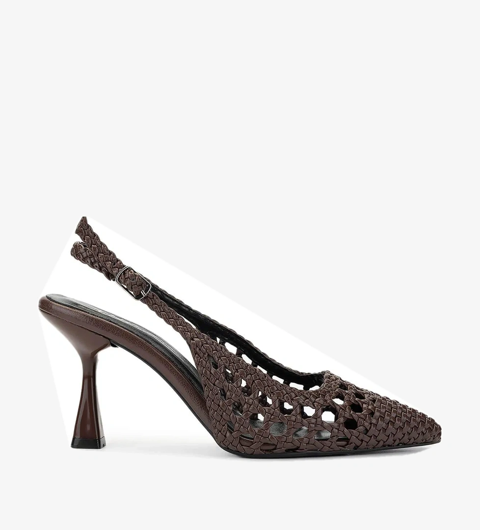 Tamer Tanca Kadın Vegan Kahverengi Topuklu Ayakkabı - Görsel 1