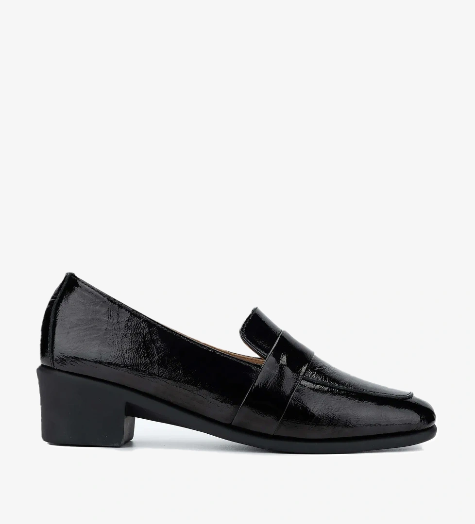 Tamer Tanca Kadın Hakiki Deri Siyah Rugan Topuklu Ayakkabı - Görsel 1