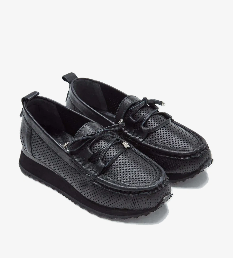 Tamer Tanca Tamer Tanca Kadın Hakiki Deri Siyah Loafer Ayakkabı model görseli