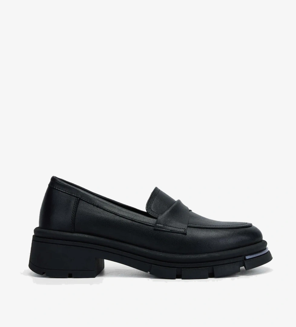 Tamer Tanca Tamer Tanca Kadın Hakiki Deri Siyah Deri Loafer Ayakkabı Casual Ayakkabı | FashFed Siyah - 1. görsel