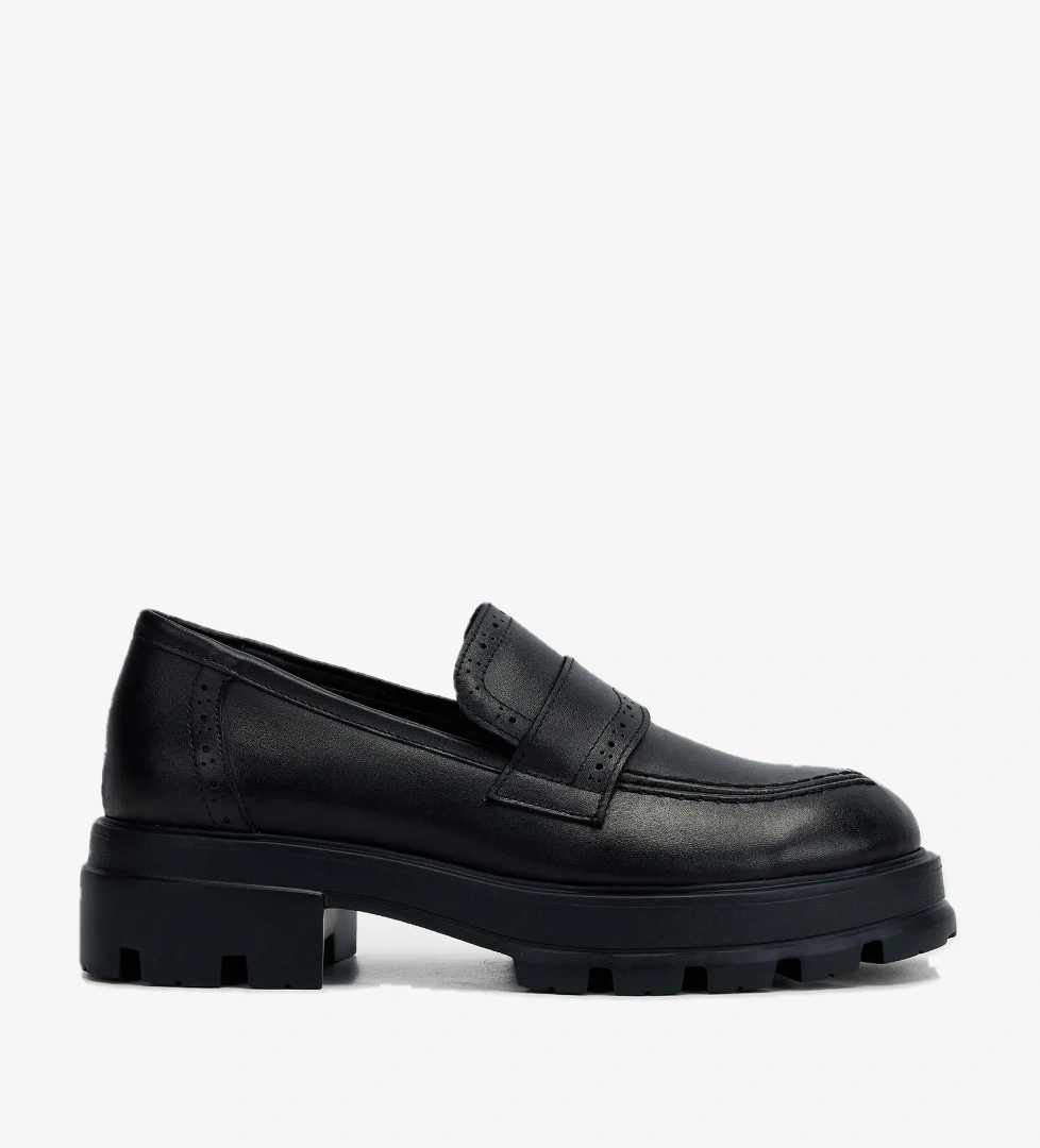 Tamer Tanca Tamer Tanca Kadın Hakiki Deri Siyah Deri Loafer Ayakkabı model görseli