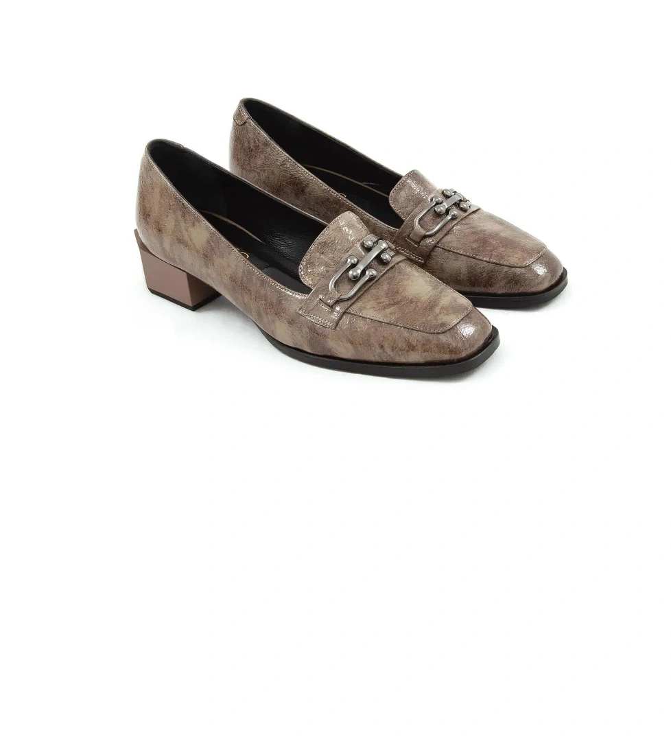 Tamer Tanca Kadın Hakiki Deri Vizon Rugan Loafer Ayakkabı - Görsel 1