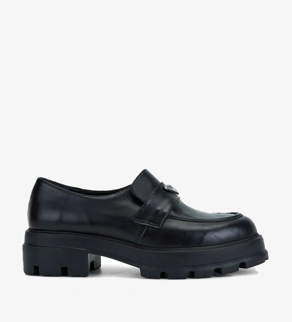 Tamer Tanca Kadın Hakiki Deri Siyah Deri Loafer Ayakkabı - Görsel 1