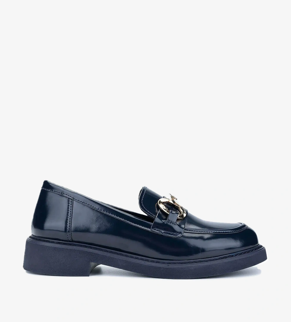 Tamer Tanca Tamer Tanca Kadın Vegan Lacivert Loafer Ayakkabı model görseli