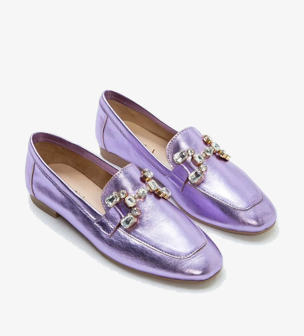 Tamer Tanca Tamer Tanca Kadın Hakiki Deri Mor Loafer Ayakkabı model görseli