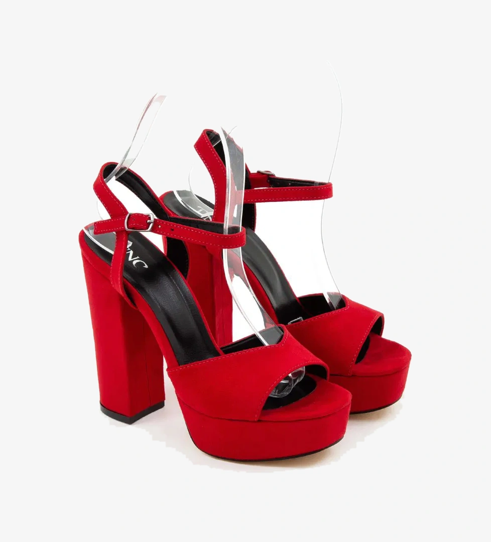 Tamer Tanca Kadın Vegan Kırmızı Abiye Ayakkabı - Görsel 1