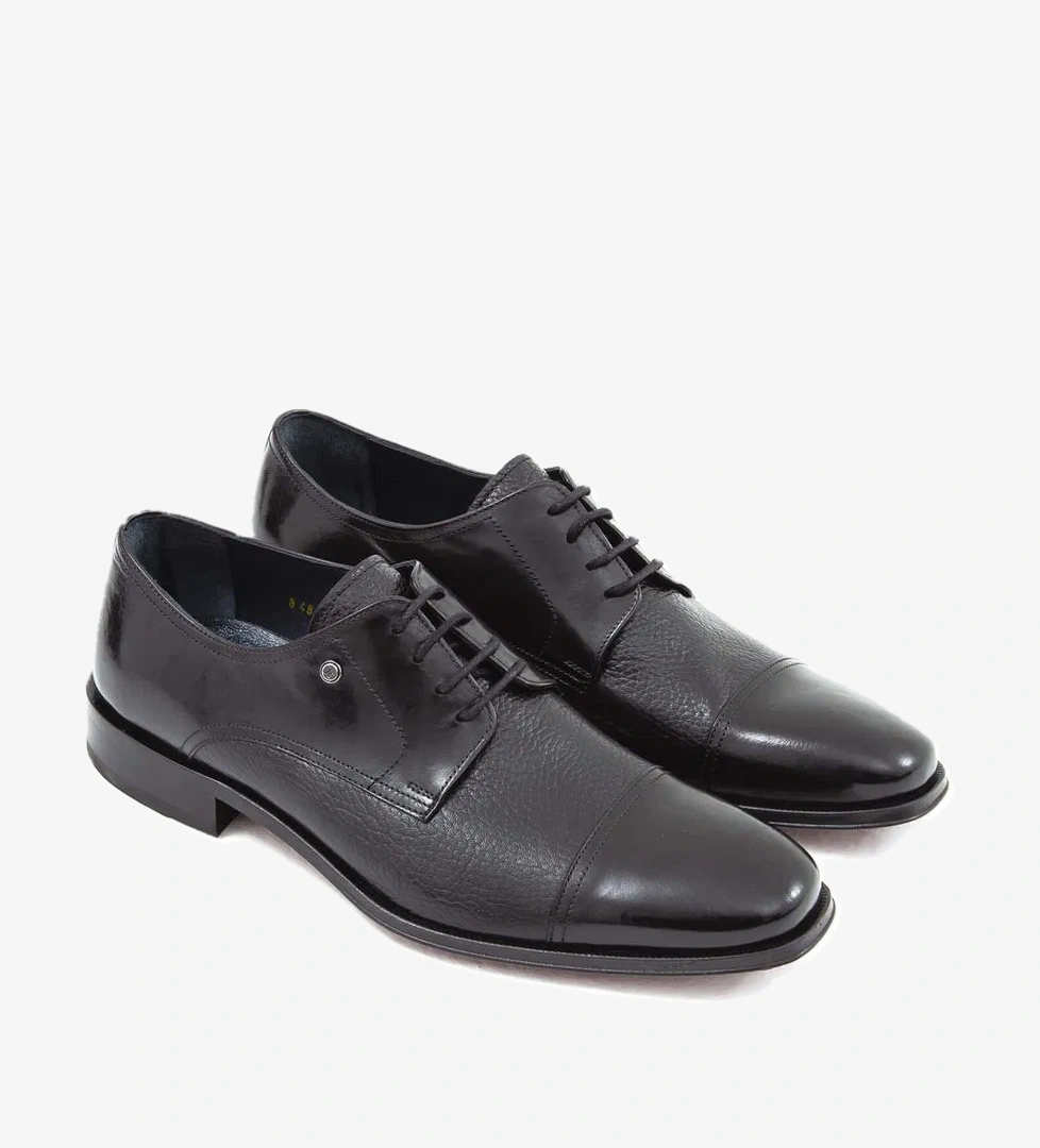 Tamer Tanca Erkek Hakiki Deri Siyah Klasik Ayakkabı - Görsel 1