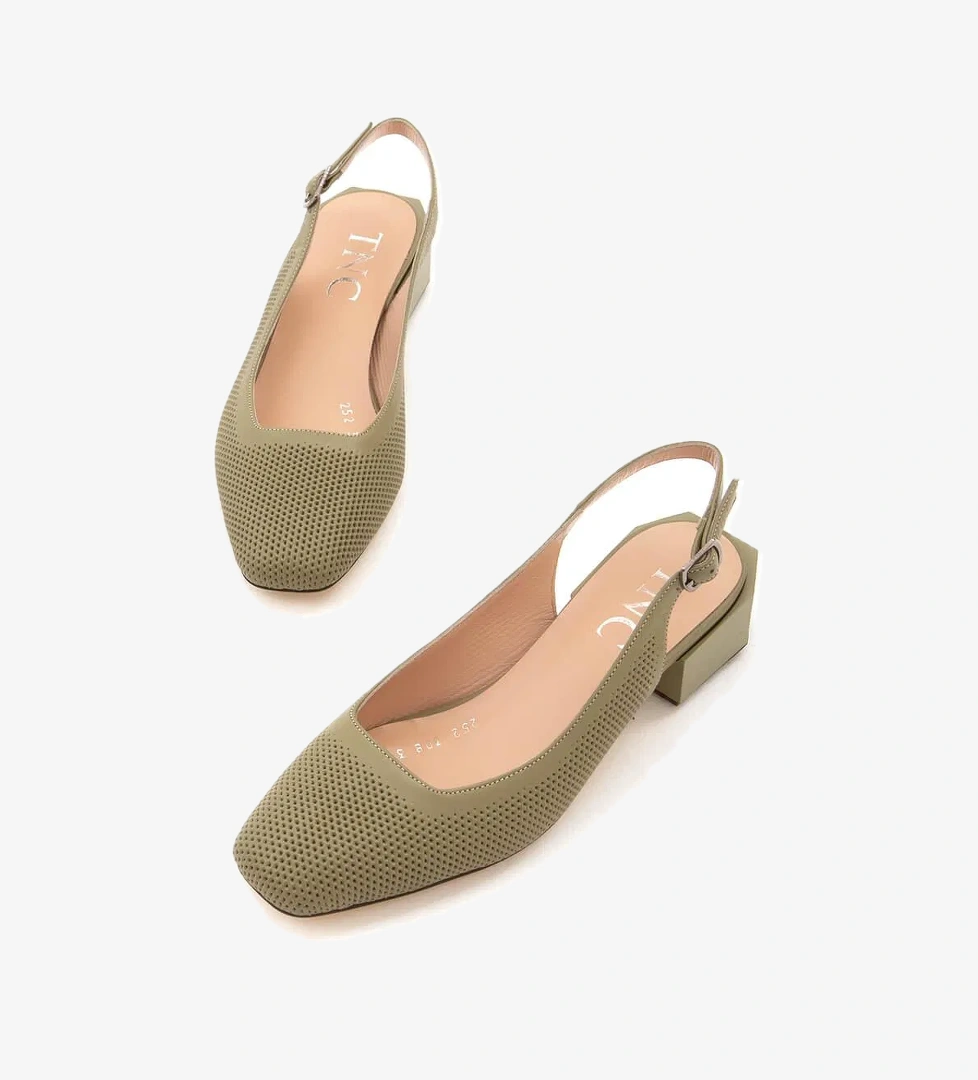 Tamer Tanca Kadın Hakiki Deri Yeşil Klasik Ayakkabı - Görsel 1