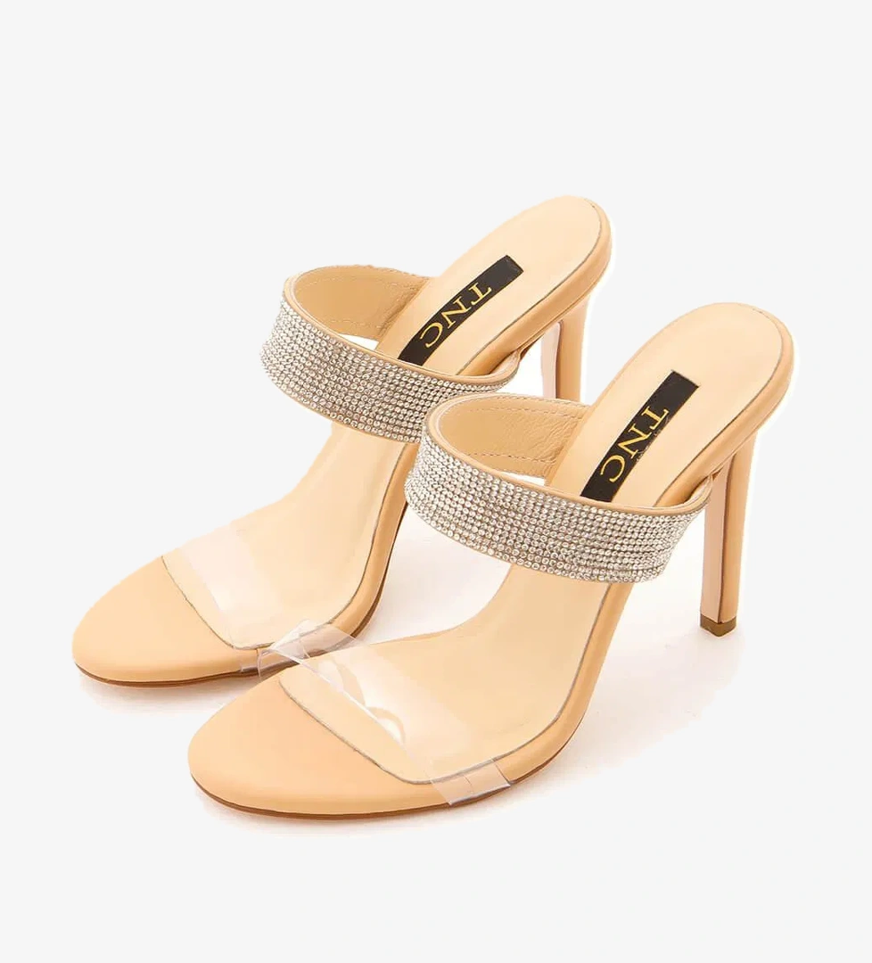Tamer Tanca Kadın Vegan Nude/Şeffaf Topuklu Ayakkabı - Görsel 1
