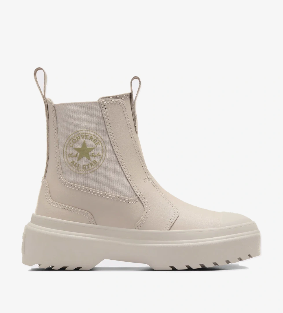 Converse Chuck Taylor All Star Chelsea Lugged Genç Krem Deri Bot - Görsel 1