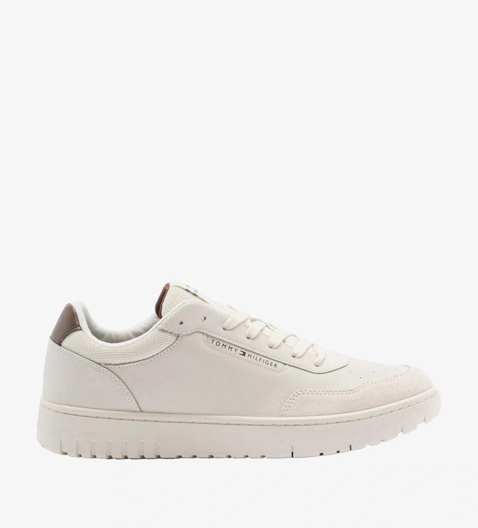 Tommy Hilfiger Deri Logolu Erkek Bej Spor Ayakkabı - Görsel 1