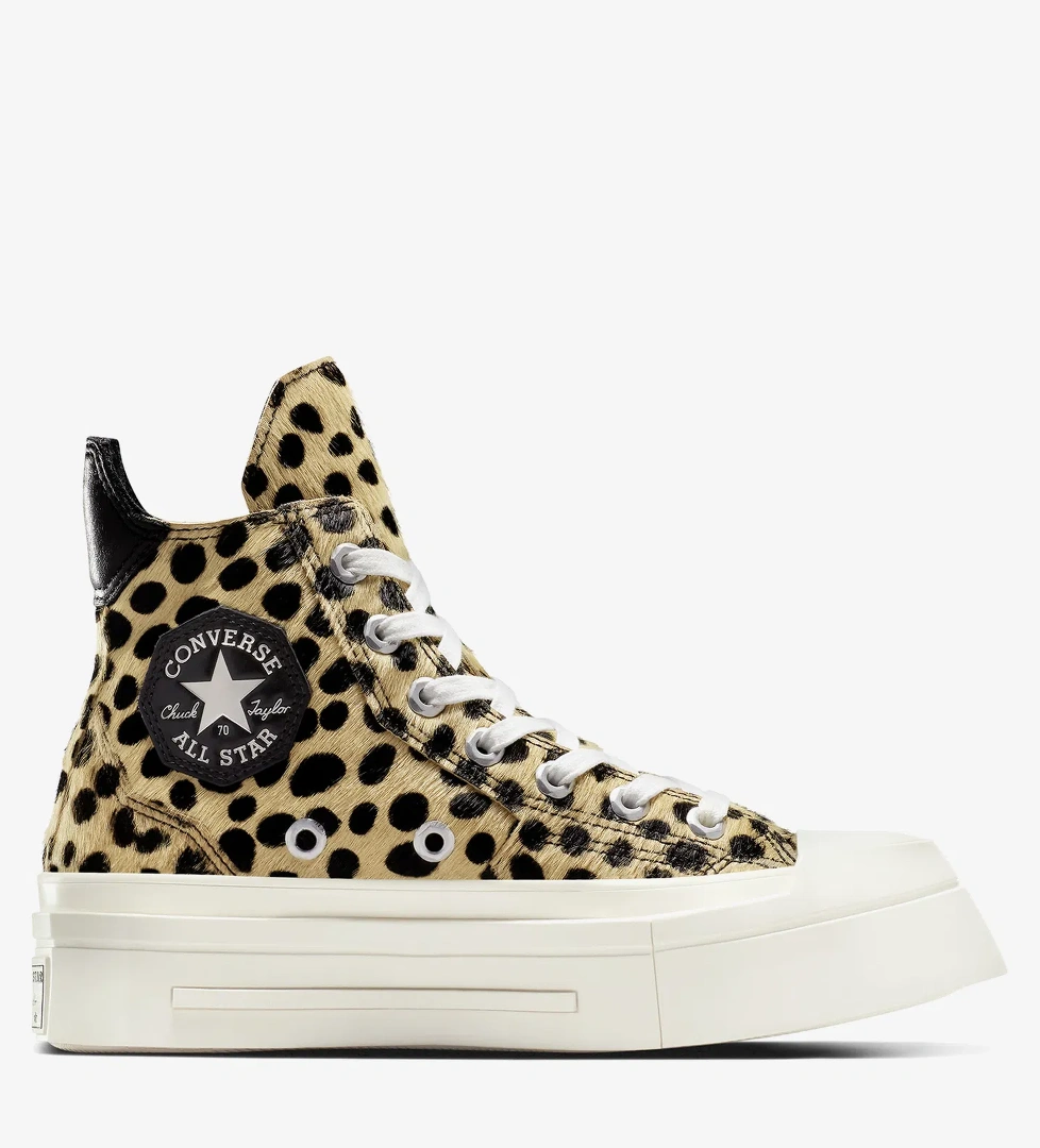 Converse Chuck 70 Leopard Print De Luxe Squared Unisex Siyah Platform Sneaker