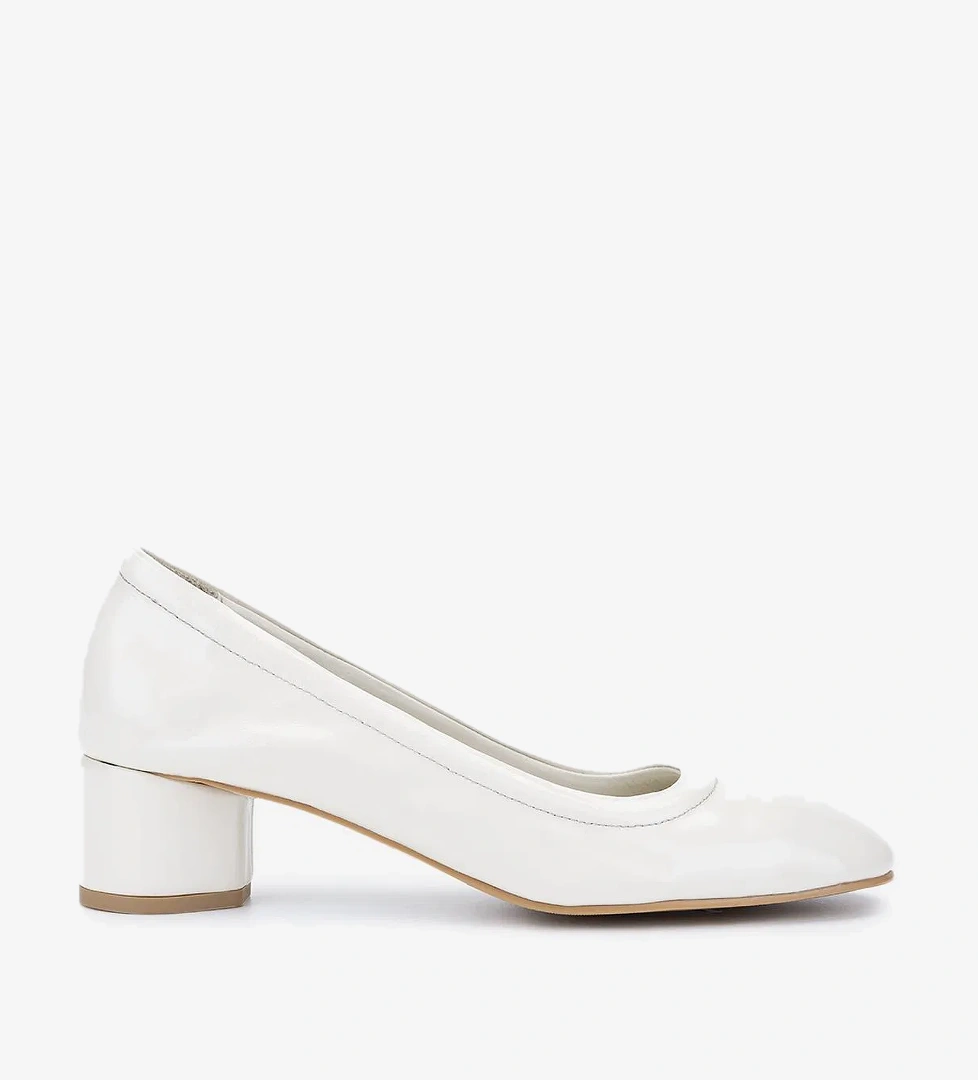 Valmenti Kadın Hakiki Deri Bej Rugan Topuklu Ayakkabı - Görsel 1