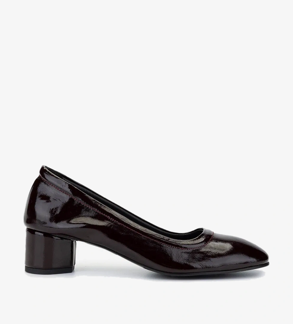 Valmenti Kadın Hakiki Deri Bordo Rugan Topuklu Ayakkabı - Görsel 1