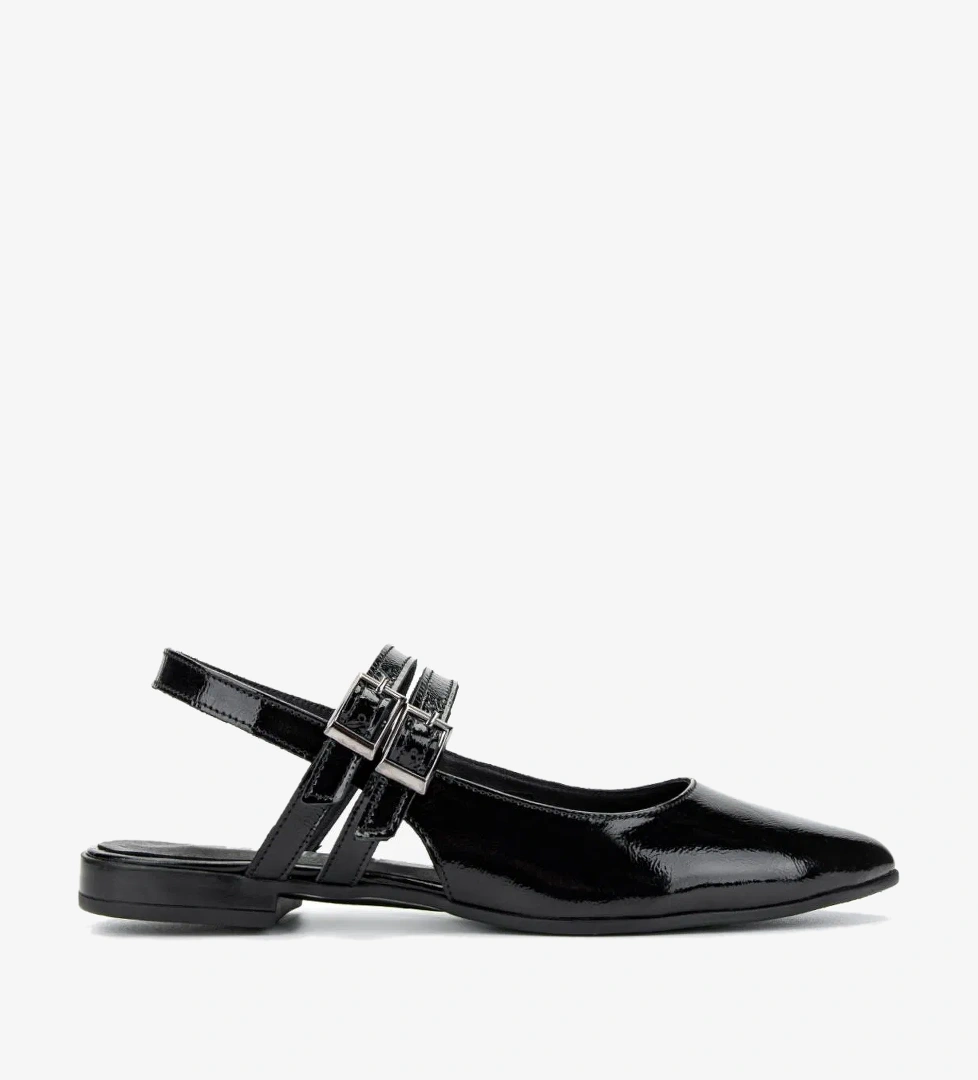 Valmenti Valmenti Kadın Hakiki Deri Siyah Rugan Casual Ayakkabı model görseli