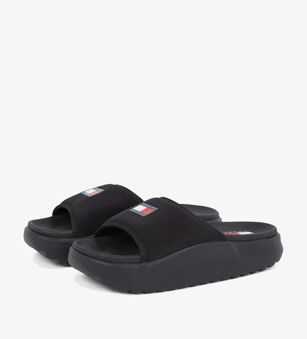 Tommy Hilfiger Comfy Pool Kadın Siyah Terlik - Görsel 1