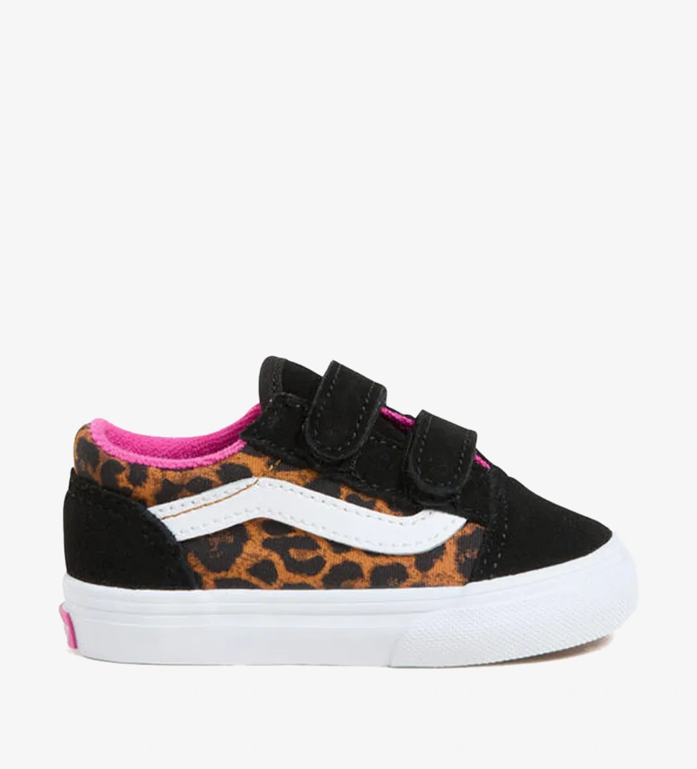 Vans Old Skool Leopar Desenli Bebek Siyah Sneaker - Görsel 1