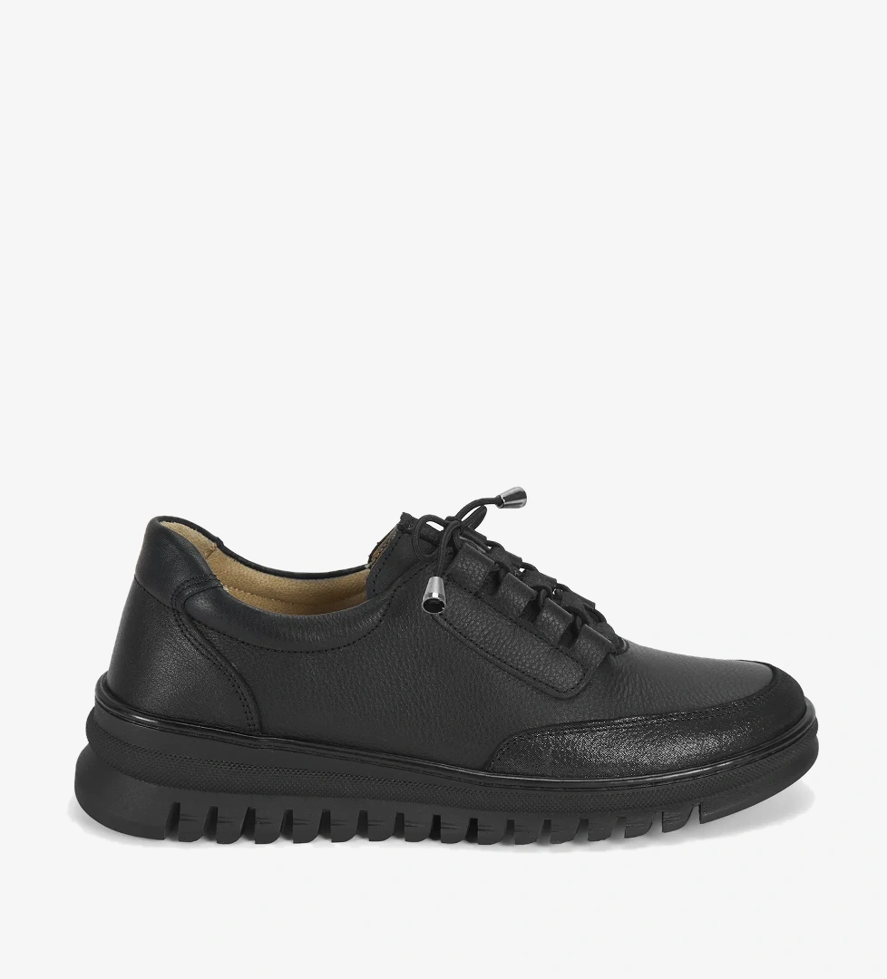 Aerocomfort Kadın Beyaz Siyah Desacomfort Deri Bağcıklı Günlük Ayakkabı model görseli