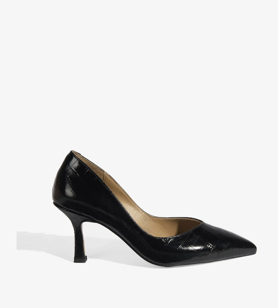 Desa Kadın Siyah Kroko Baskılı Deri Stiletto model görseli