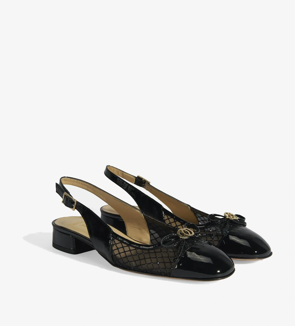 Luca Grossi Luca Grossi Kadın Siyah File Detaylı Slingback Rugan Günlük Ayakkabı model görseli