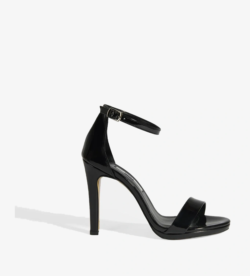 Kadın Bantlı Siyah Topuklu Abiye Sandalet - Görsel 1