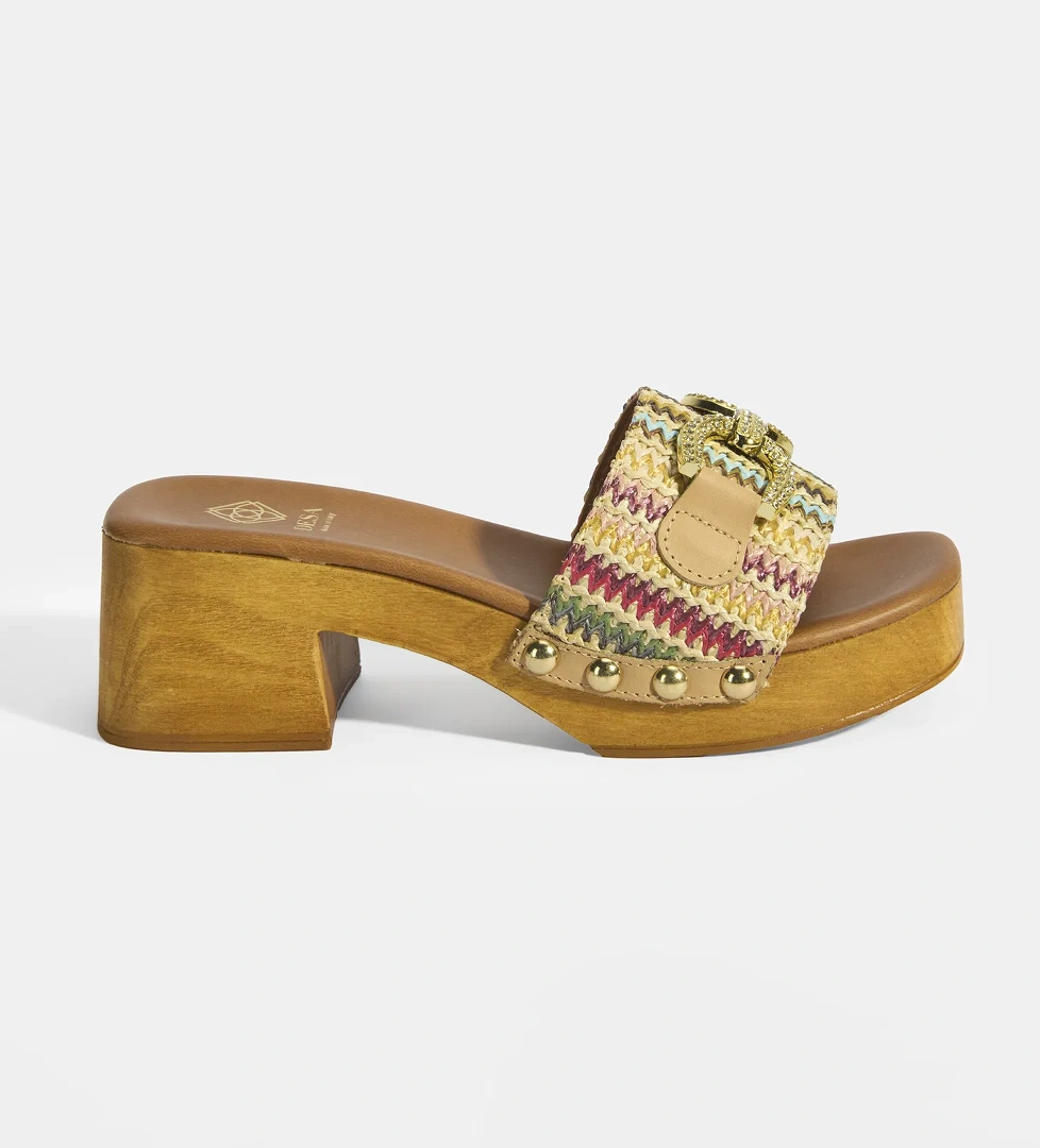 Desa Kadın Çok Renkli Toka Aksesuarlı Topuklu Terlik model görseli