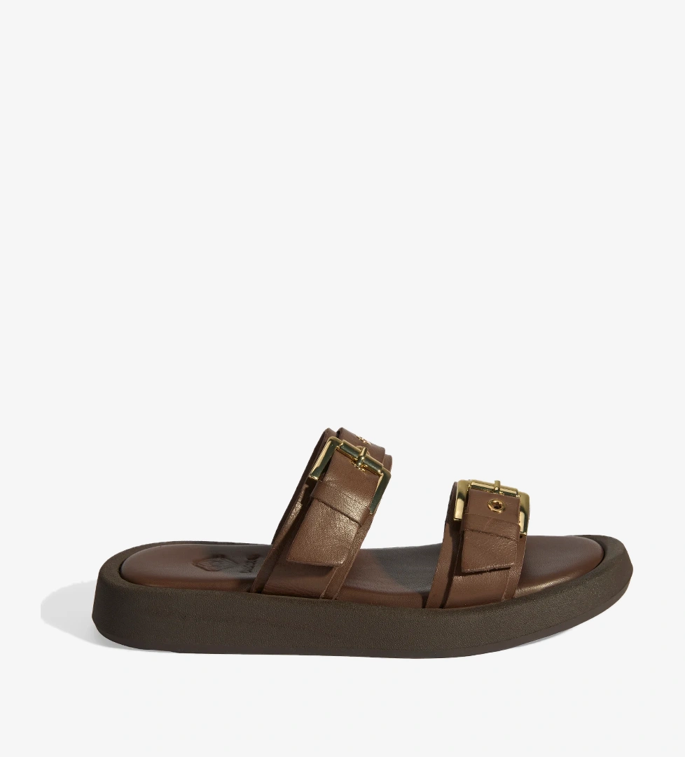 Desa Kadın Kahve Toka Detaylı Deri Terlik - 3.293₺ - FashFed