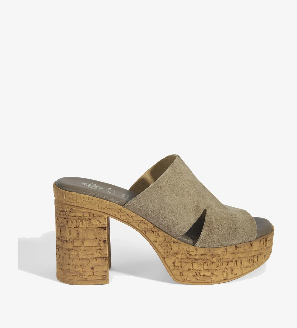 Kadın Vizon Süet Topuklu Terlik