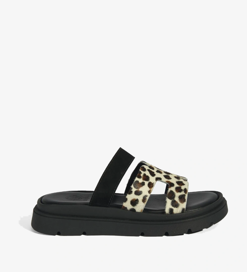 Kadın Leopar Süet Terlik