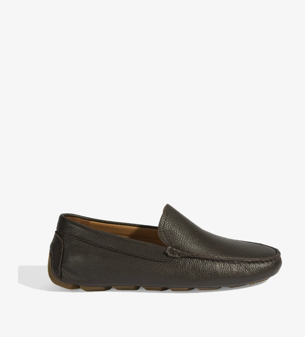 Desa Erkek Siyah Kahve Slip-on Deri Loafer model görseli