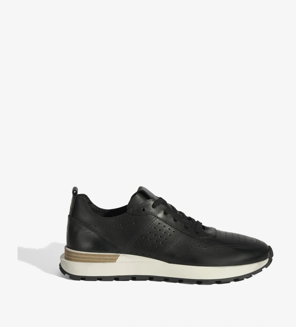 Tressa Siyah Erkek Deri Bağcıklı Günlük Ayakkabı - Görsel 1