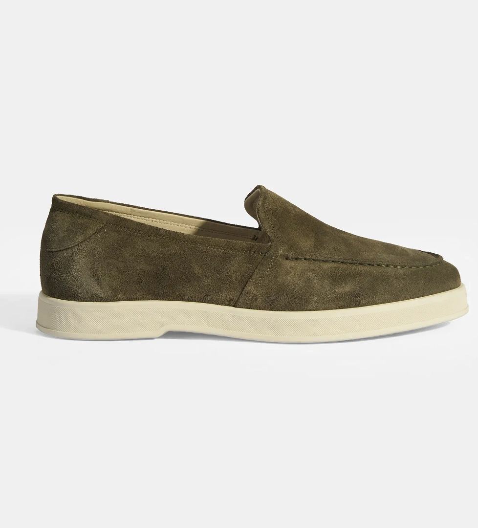 Peraleda Haki Erkek Slip-On Süet Loafer