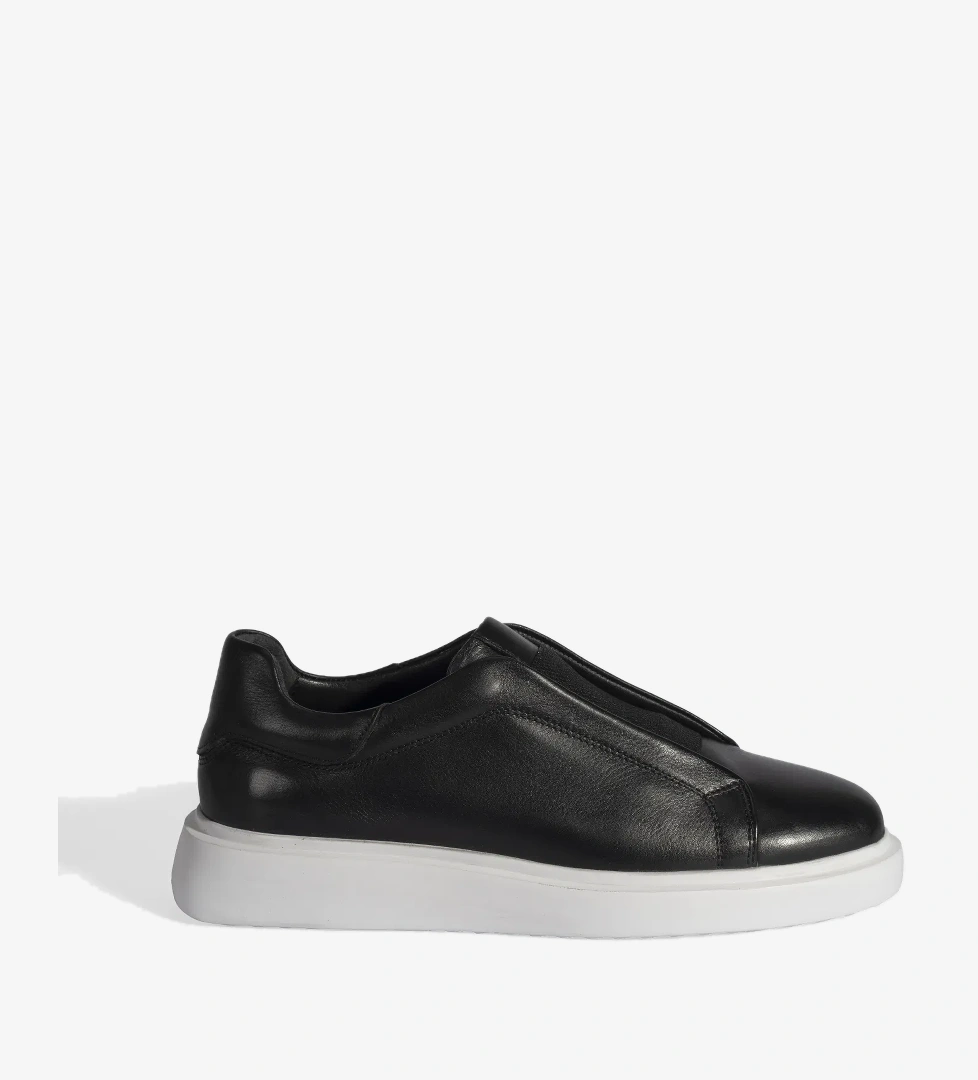 Desa Siyah Erkek Lastik Detaylı Deri Günlük Ayakkabı model görseli