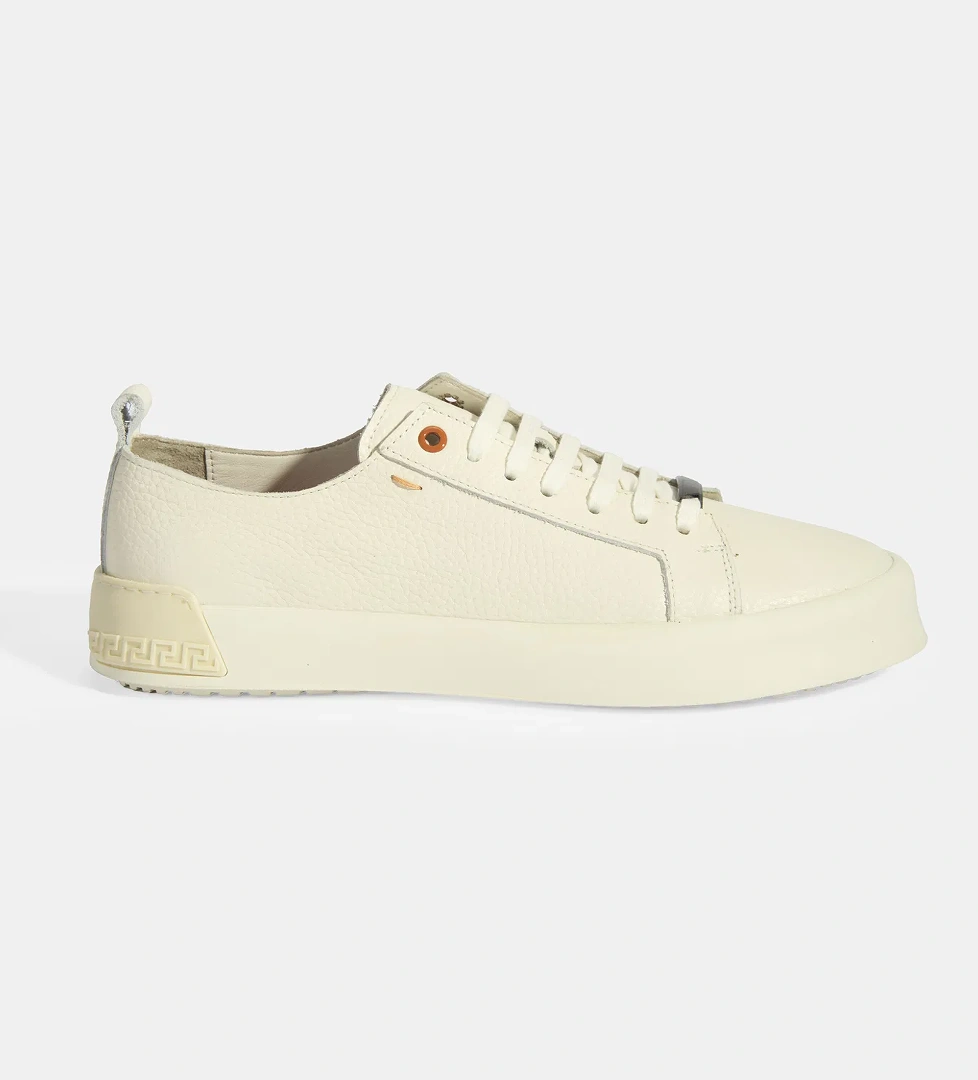 Erkek Krem Bağcıklı Deri Spor Ayakkabı - Görsel 1