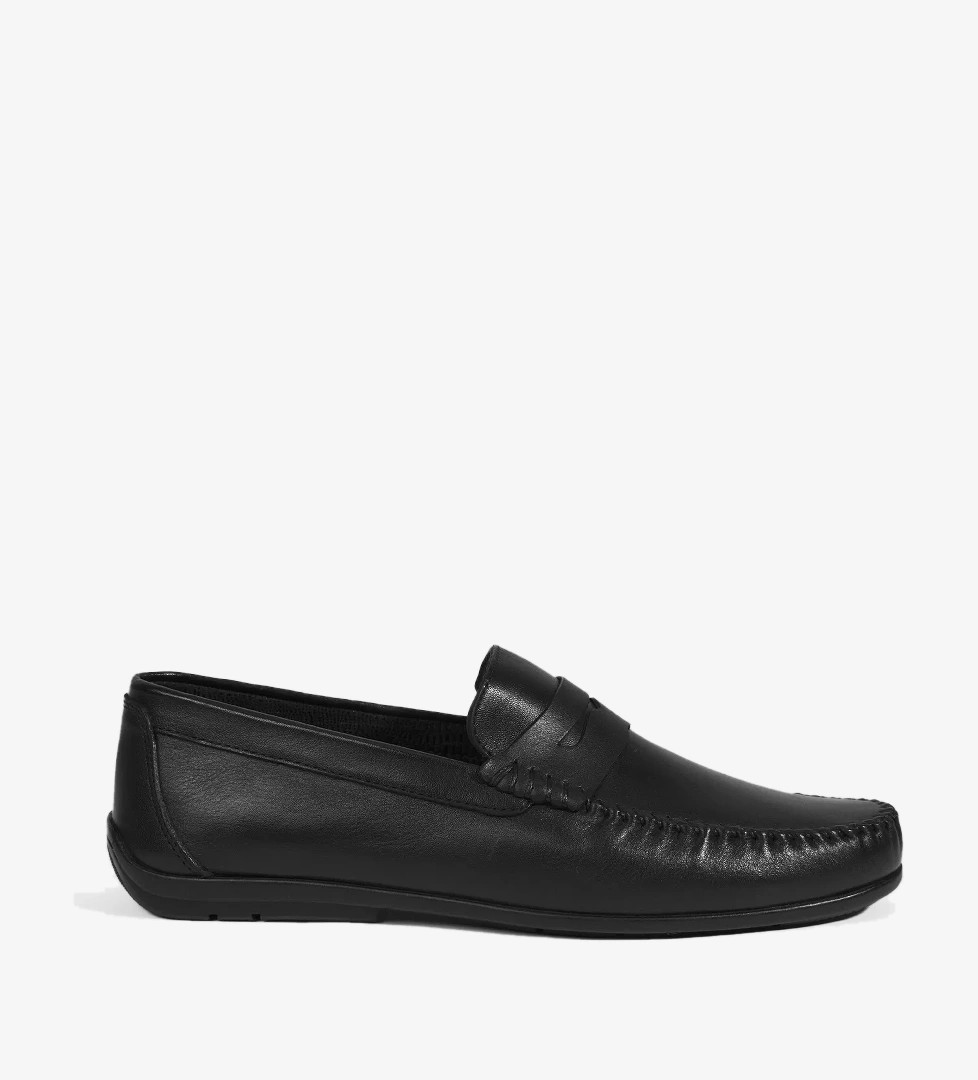 Jovian Siyah Erkek Deri Slip-On Loafer - Görsel 1