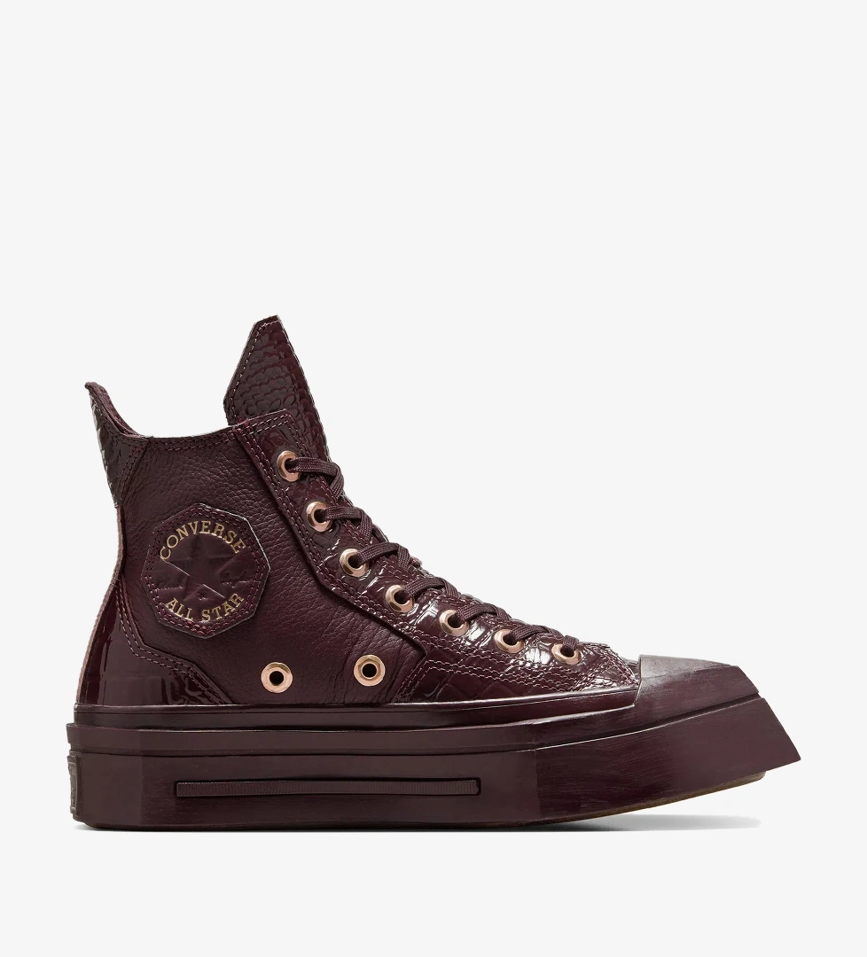 Converse Converse Chuck 70 De Luxe Squared Unisex Bordo Deri Platform Sneaker model görseli