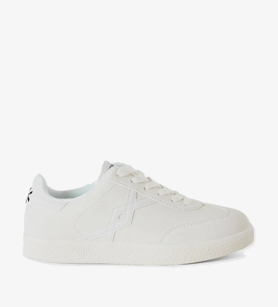 Kız Çocuk Krem Süet Görünümlü Suni Deri Bağcıklı Spor Ayakkabı - Görsel 1