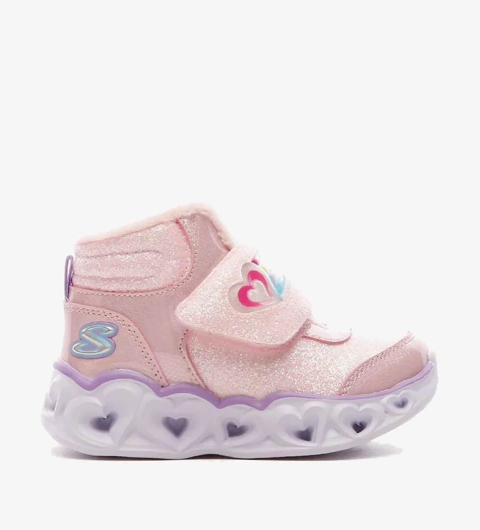 Skechers Heart Lights Brilliant Rainbo Bebek Pembe Bot - Görsel 1