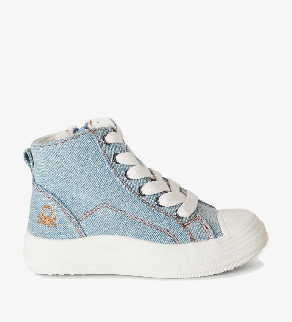 Erkek Çocuk Denim Logo Detaylı Sneaker - Görsel 1