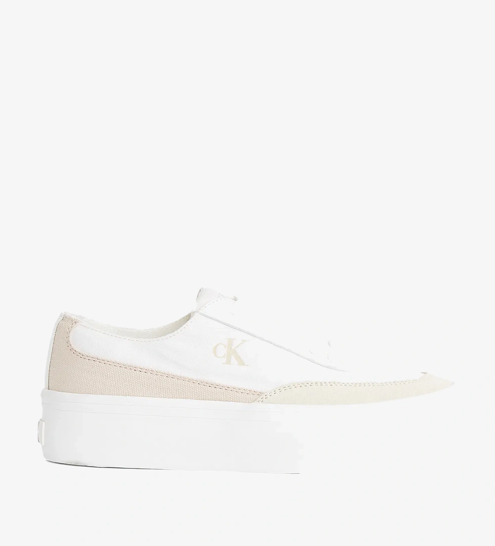 Calvin Klein Vulcanic Flatform Low Mix Kadın Beyaz Sneaker - Görsel 1