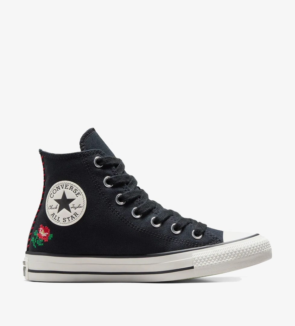 Converse Chuck Taylor All Star Rose Cross Stitch Unisex Siyah Sneaker