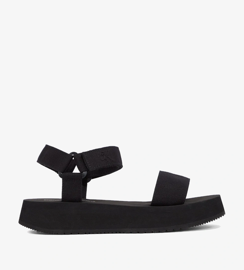 Calvin Klein Velcro Webbing Kadın Siyah Sandalet - Görsel 1