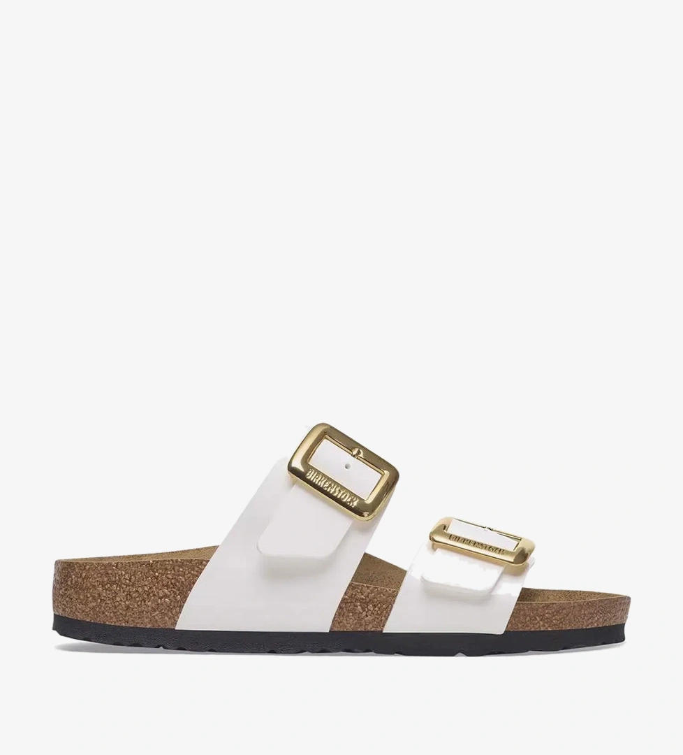Birkenstock Sydney Cushion Buckle Bf Patent Kadın Beyaz Terlik