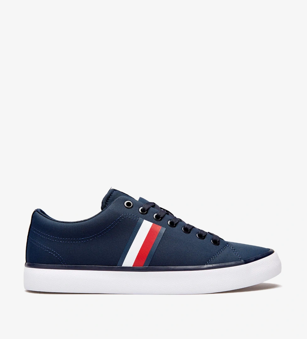 Tommy Hilfiger Low Core Stripes Mesh Erkek Mavi Sneaker - Görsel 1