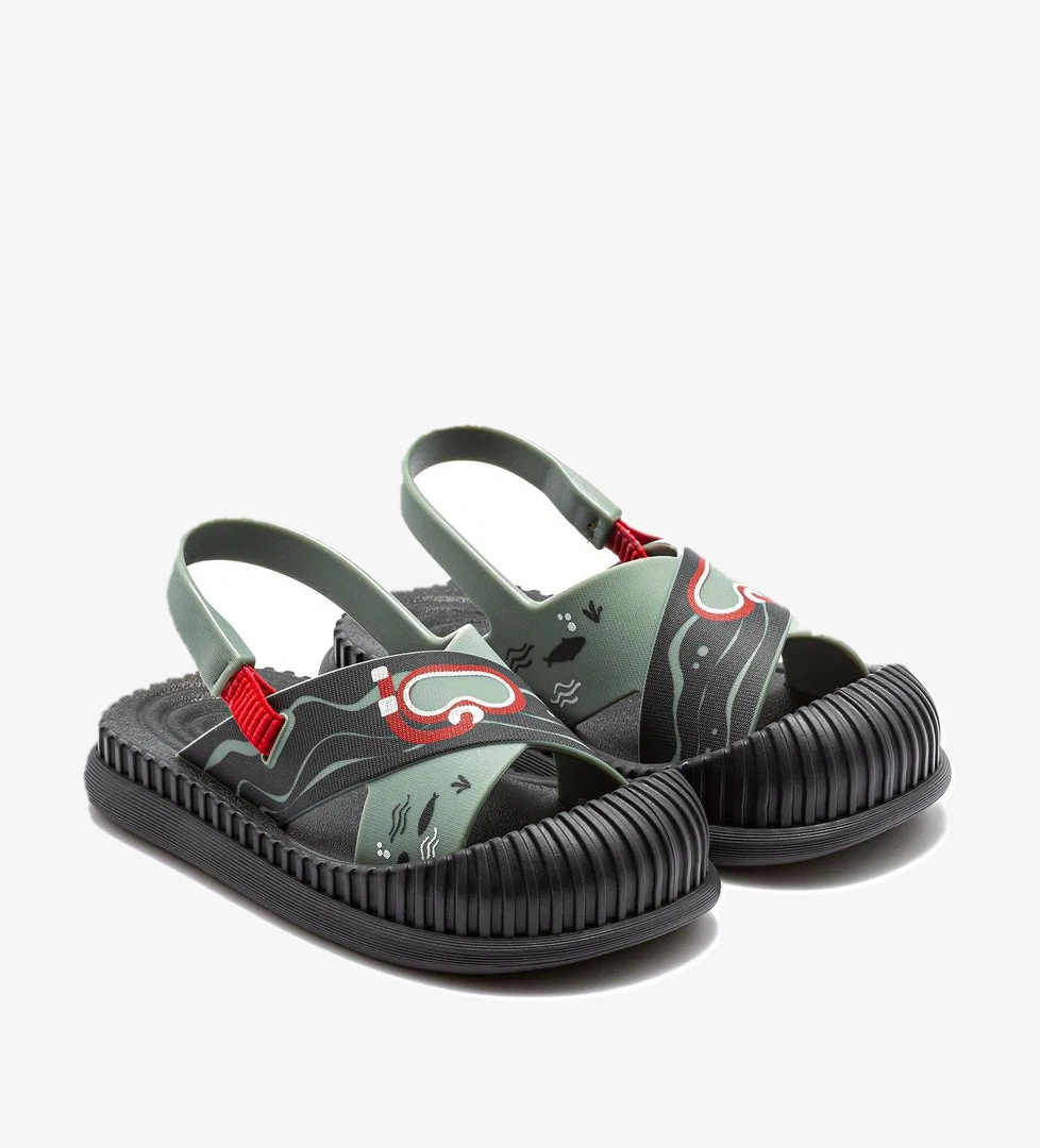 Fun Sea Çocuk Sandalet Gri-Yeşil 19/27 - Görsel 1