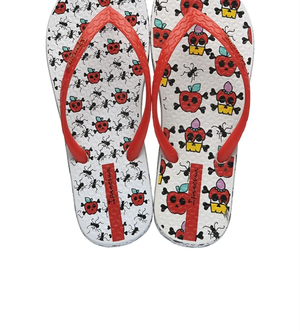 Unique II Çocuk Parmak Arası Terlik Beyaz Kırmızı 25/36 - Görsel 1