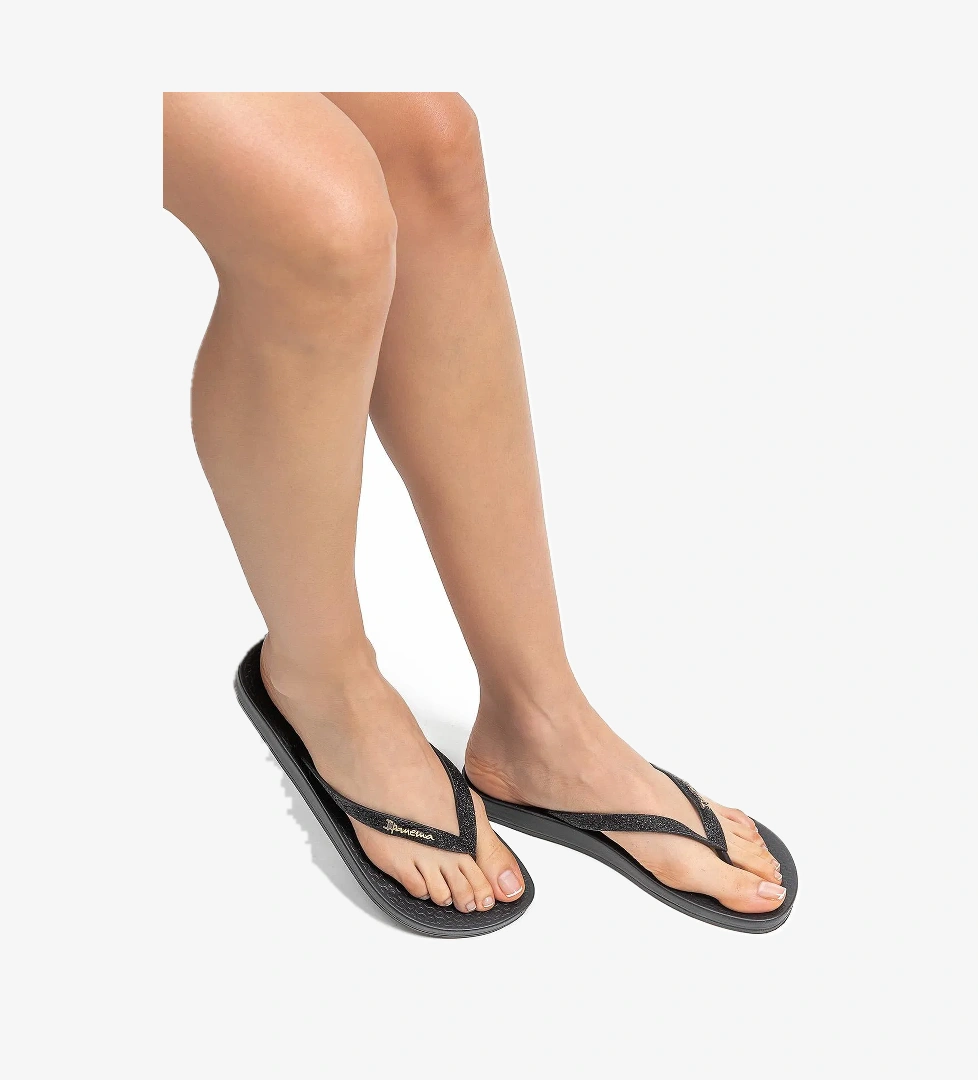 Anat Lolita Fem Kadın Parmak Arası Terlik Parlak,Siyah 35/42 - Görsel 1