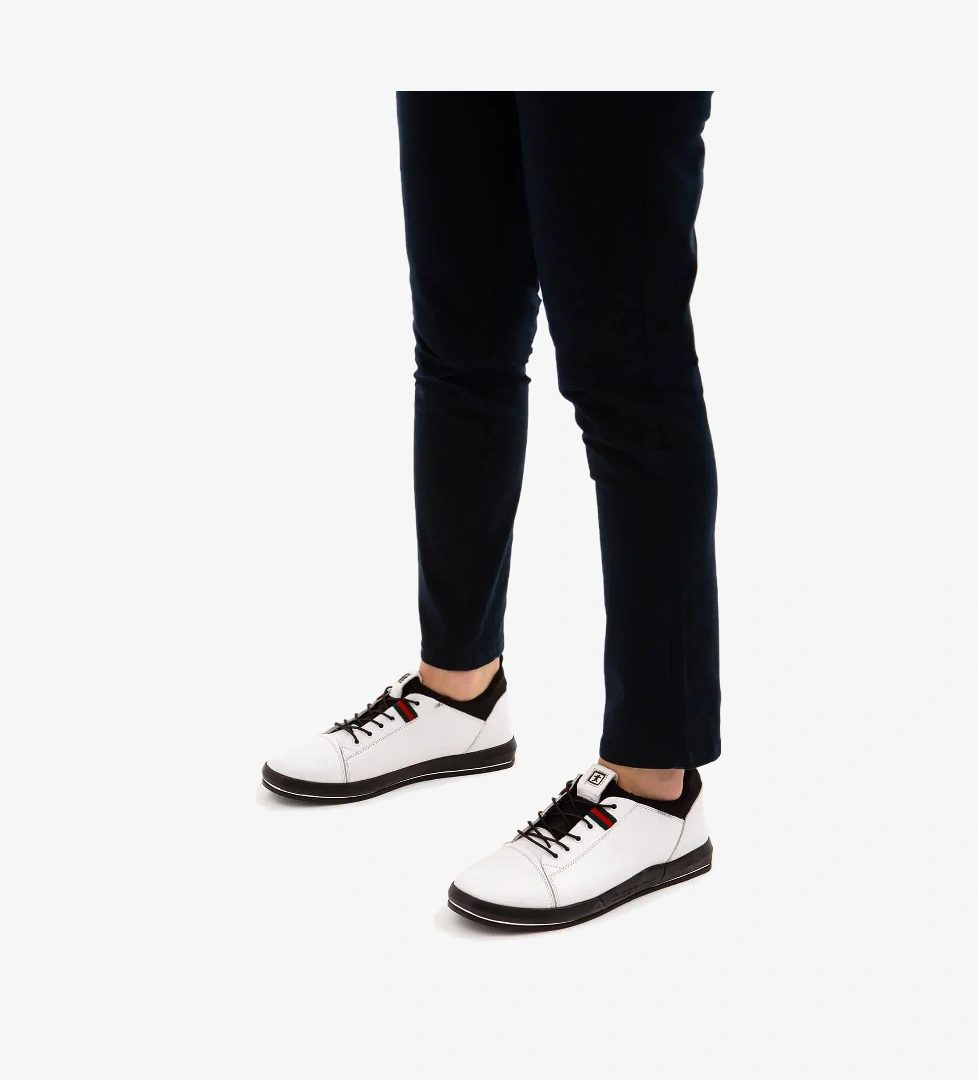 Tamer Tanca Tamer Tanca Erkek Hakiki Deri Beyaz Casual Ayakkabı model görseli